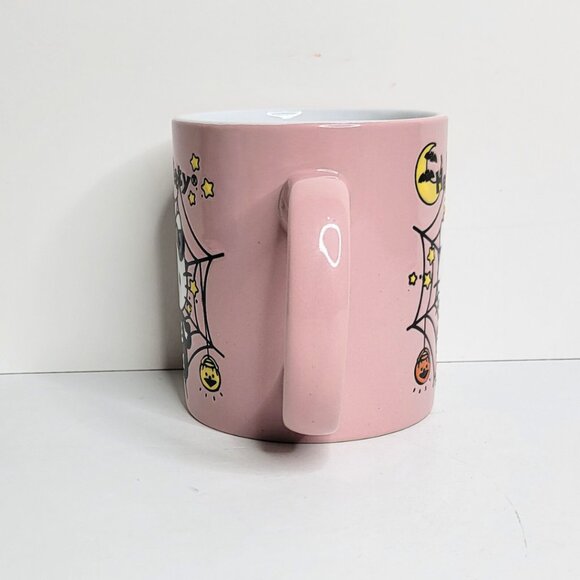 HELLO KITTY HALLOWEEN キティちゃん PINK Ceramic Mug By Sanrio Spider Web Design - NEW - Picture 5 of 7